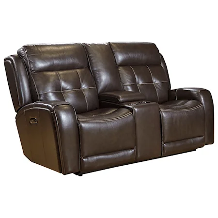 Power Dual Reclining Console Loveseat with Power Headrest and USB Charging